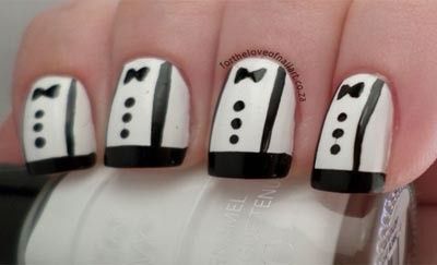 tuxedo nail art 1