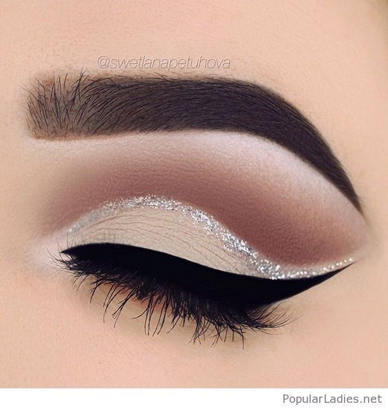 silver glitter cat eye