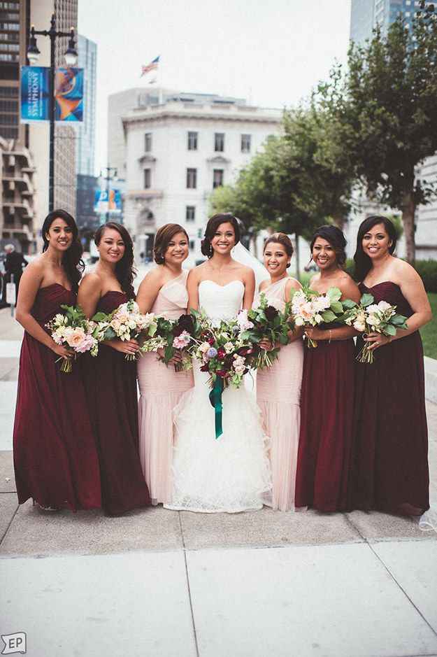 Different coloured dresses for small bridal party? - 2