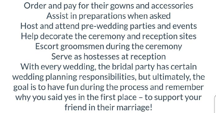 Roles and responsibilities of wedding party - 3