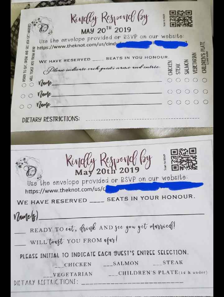 rsvp cards...which option? - 1