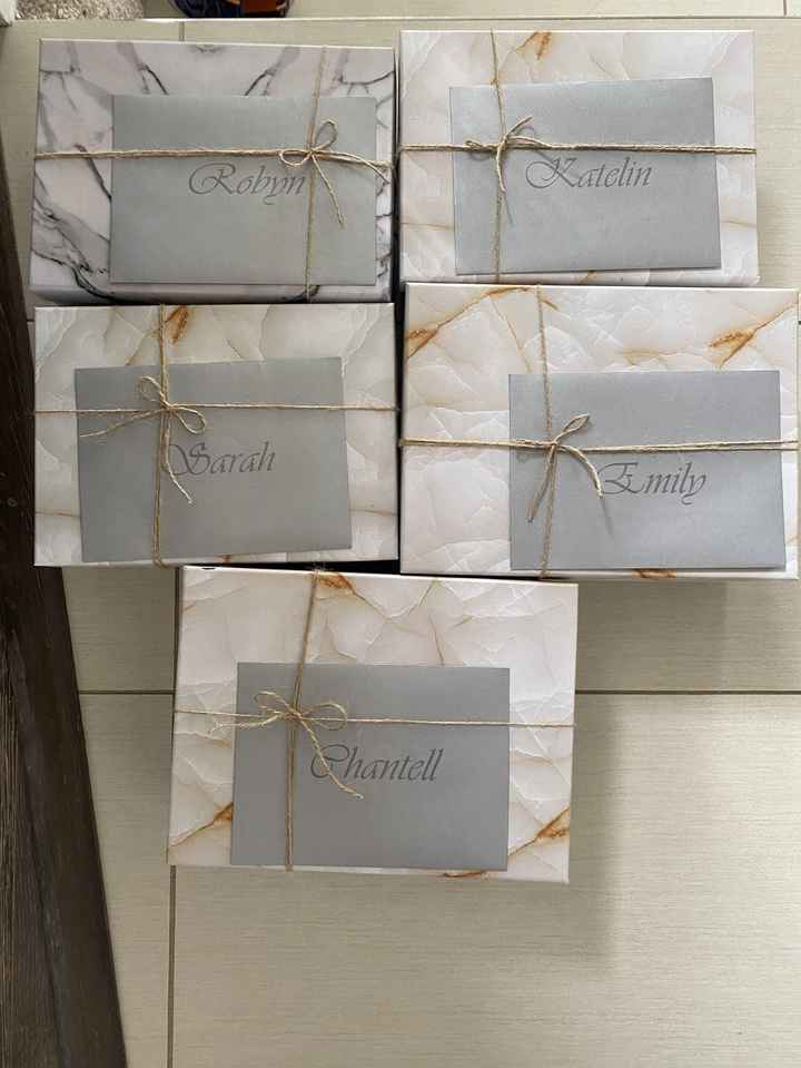 Bridesmaid boxes packaged