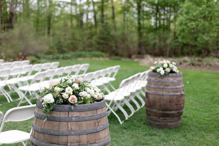Wedding Ceremony Barrel Arrangements