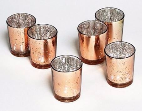 Rose Gold Mercury Glass Votives