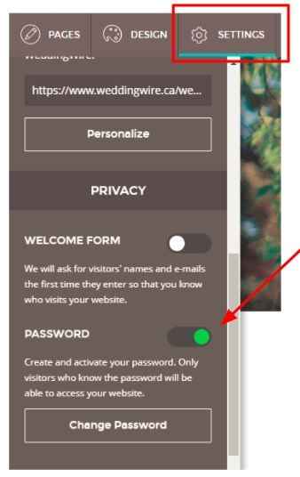 Wedding Website Password Protection