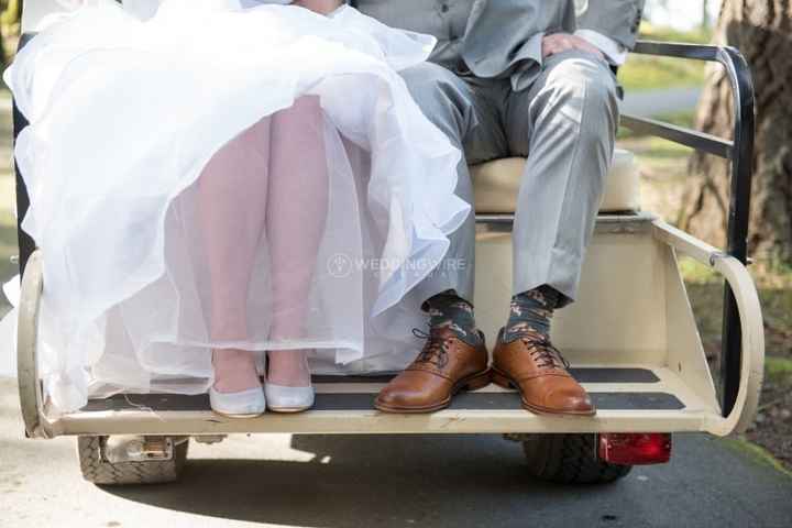 In a golf cart?