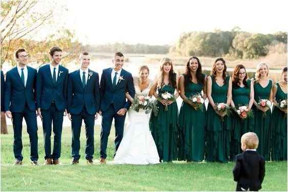 Forest Green & Navy Wedding Party