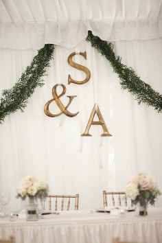 Head Table Backdrop Ideas - Initials