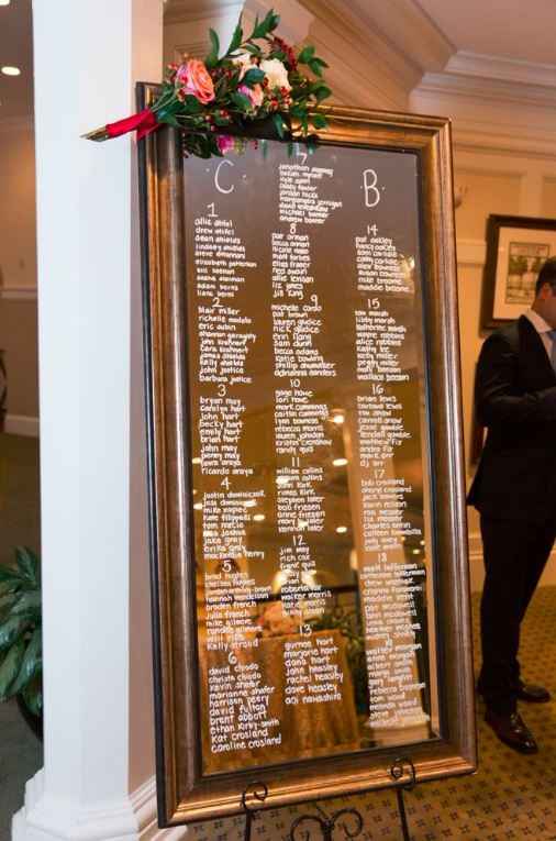 DIY Mirrored Seating Chart