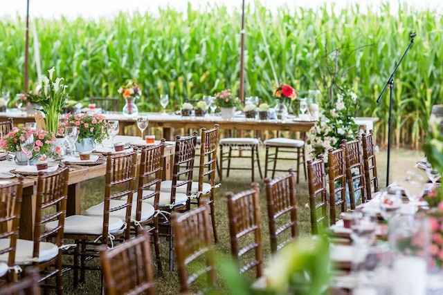 Colorful Wildflowers Tablescape