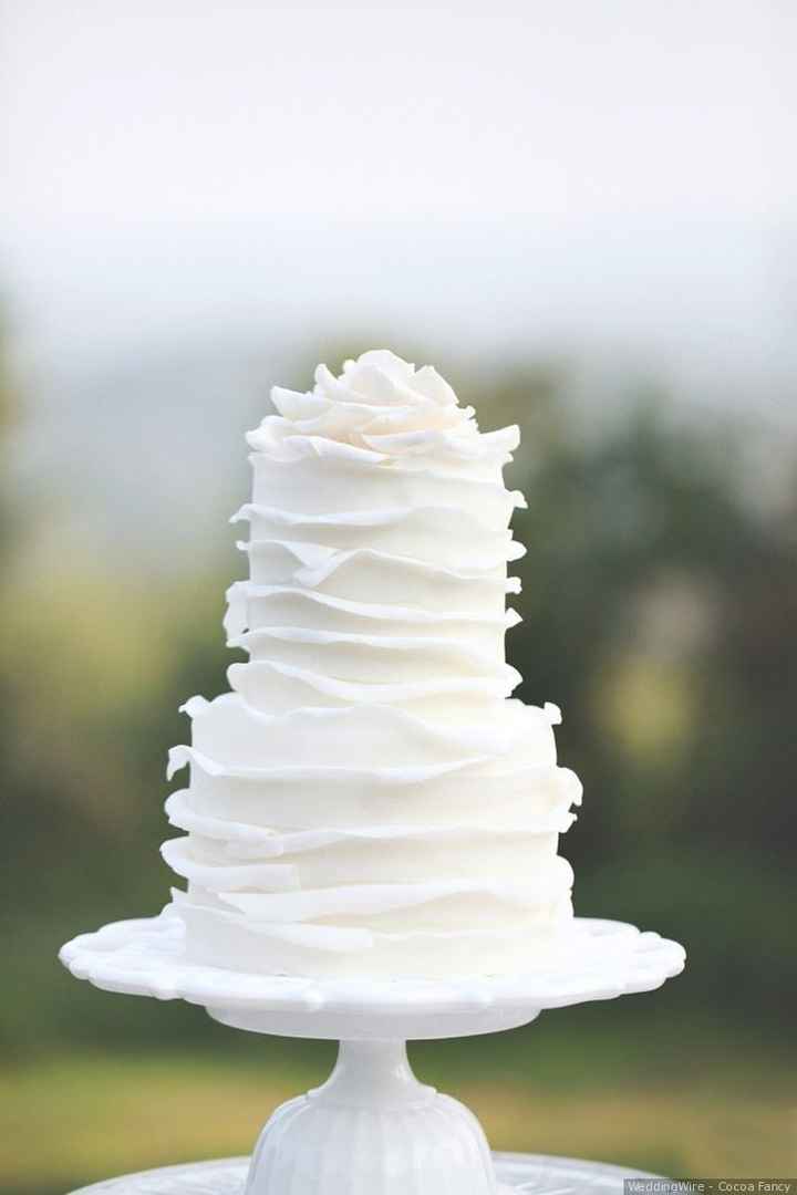 White Ruffles Wedding Cake