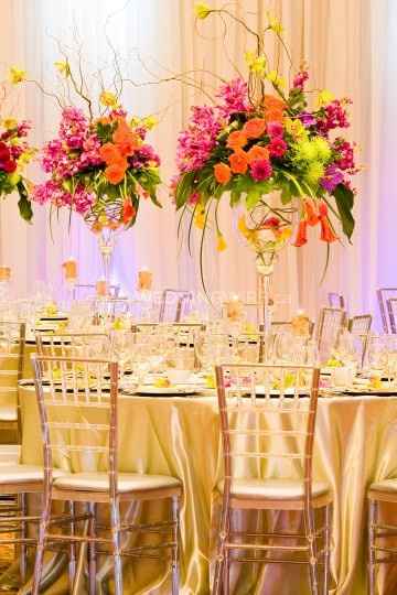 Tall Bright Statement Centerpieces