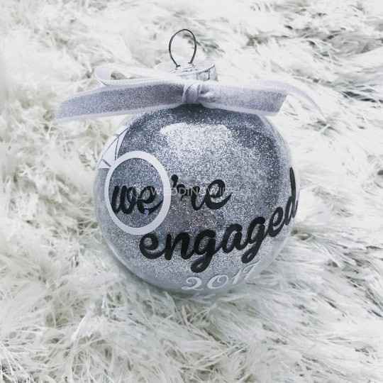 We're Engaged Silver Ornament