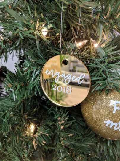 Engaged 2018 Gold Christmas Ornament