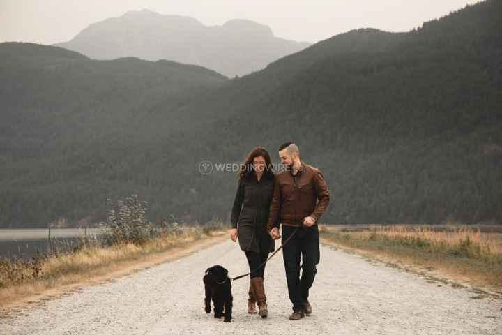 Outdoor Engagement Picture with Dog