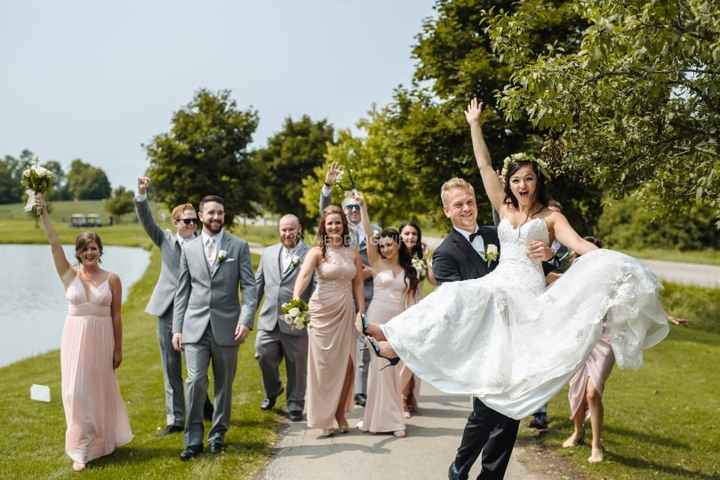 Wedding Party with Bride and Groom