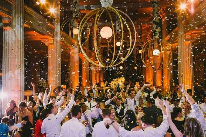 Guests Dancing and Partying with Confetti
