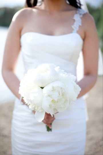 All White Peony Wedding Bouquet from A Unique Boutique