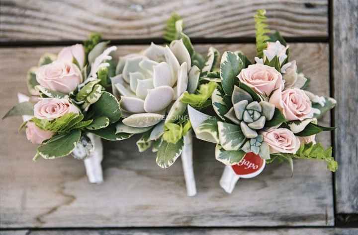Succulent and Rose Boutonnieres from nVi Garden in Toronto