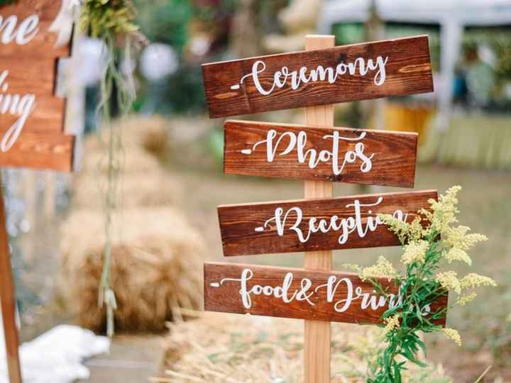 Directional Calligraphy Wedding Signs