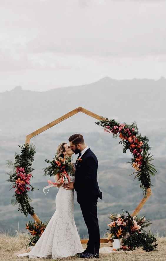 Hexagon Floral Ceremony Arch