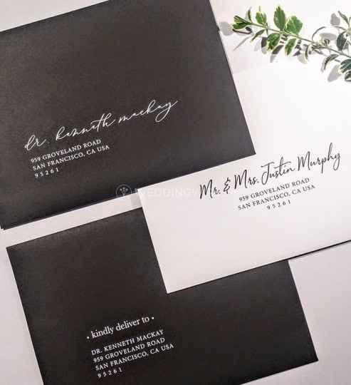 Envelope Addressing - Black and White Envelopes