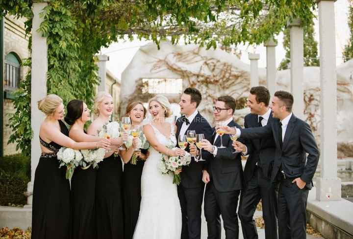 Toasting Wedding Party - Black Bridesmaids Dresses