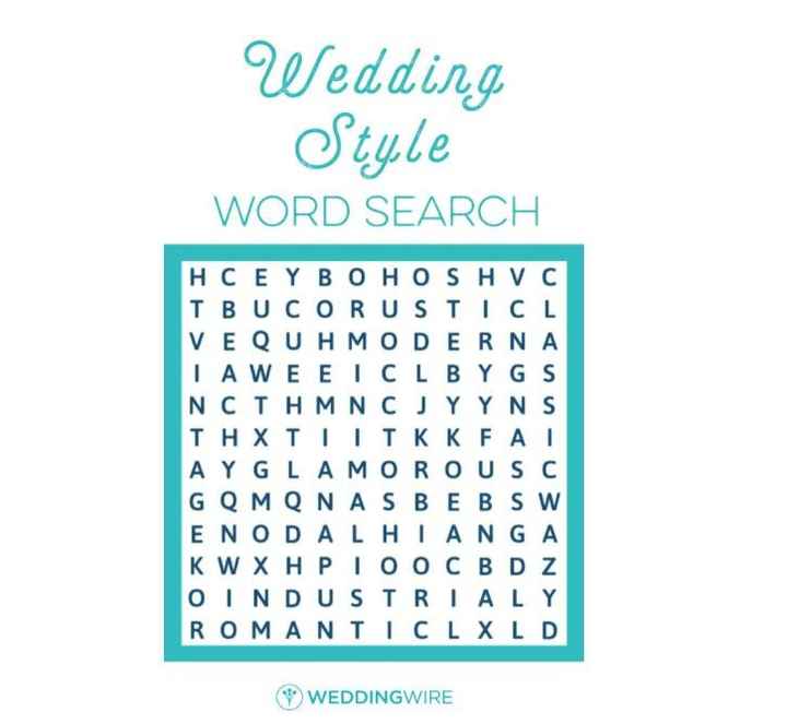 Wedding Style Word Search Game