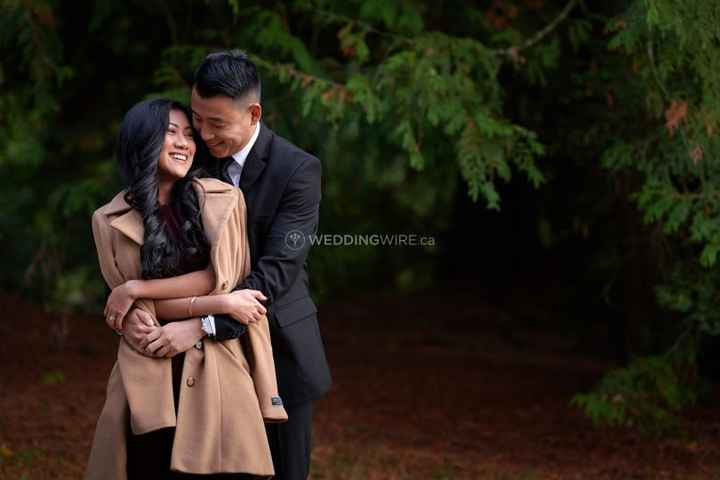 Dressy Engagement Picture - Trench Coat and Suit