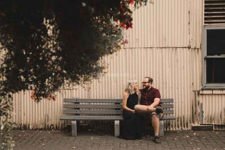Engagement Picture - Seated on Bench