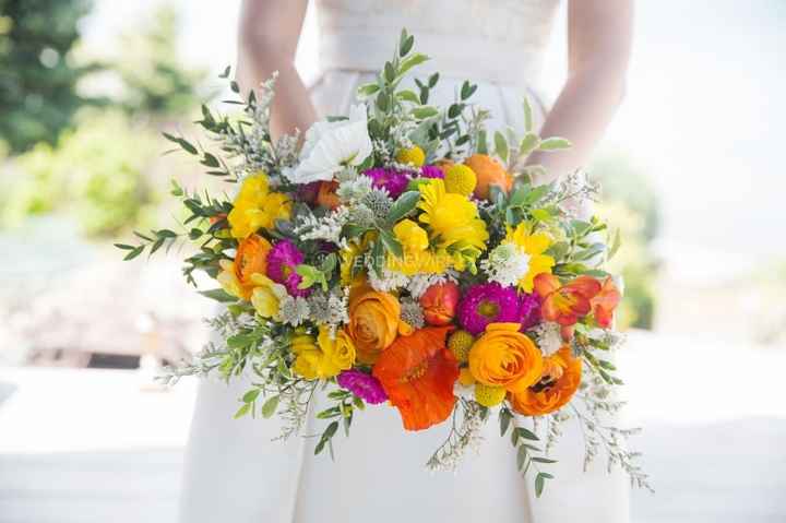 Spring Bouquet with Yellow, Pink, and Orange Flowers