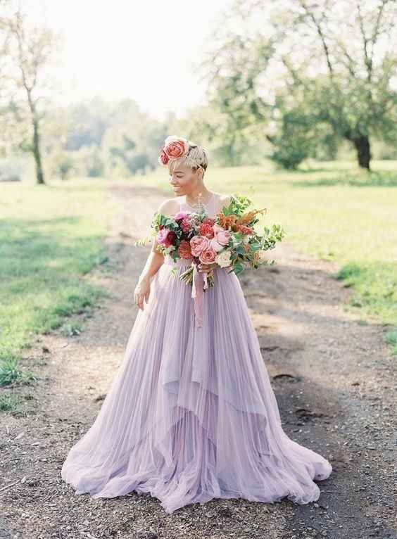 Colorful Lavender Purple Wedding Dress