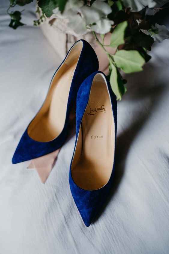 Colourful Dark Blue Navy Wedding Shoes Heels