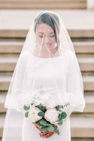 White Wedding Veil with Blusher