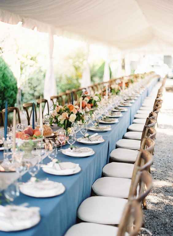 Light Blue Colourful Table Linens