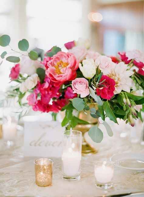 Colourful Hot Pink Floral Centerpiece