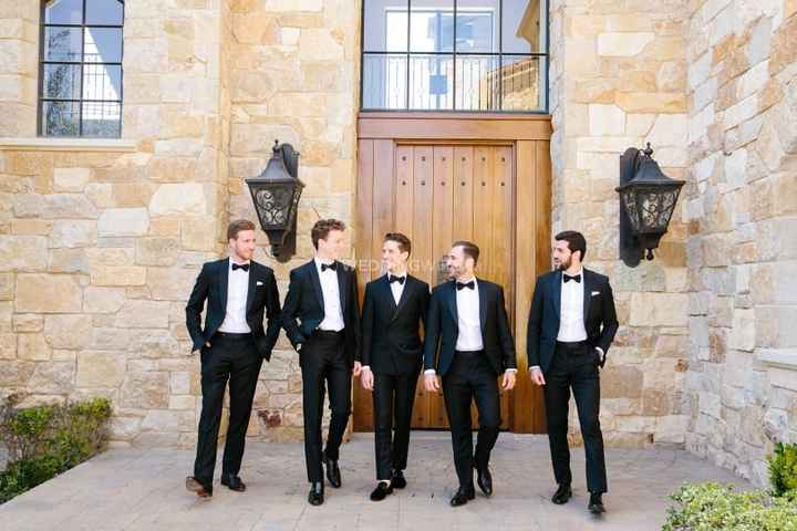Black Tie - Groomsmen in Black Tuxedos