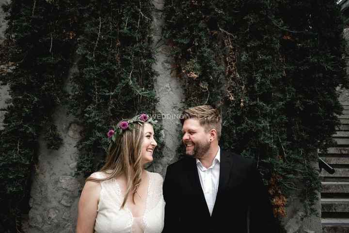 Bride and Groom Smiling