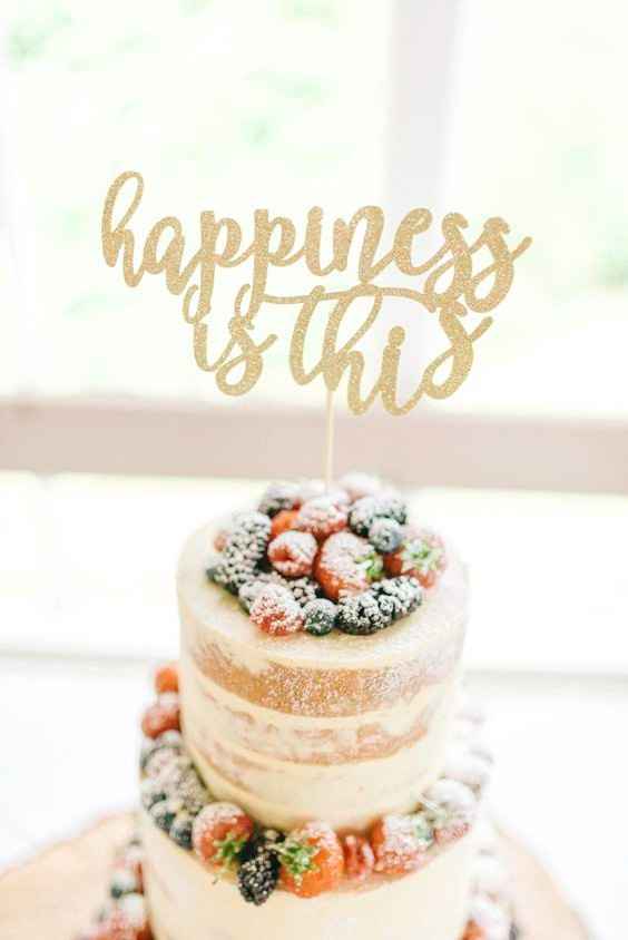 Calligraphy Laser Cut Quote Cake Topper - Happiness Is this Sign