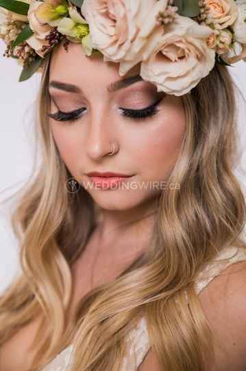 Bridal Makeup and Flower Crown