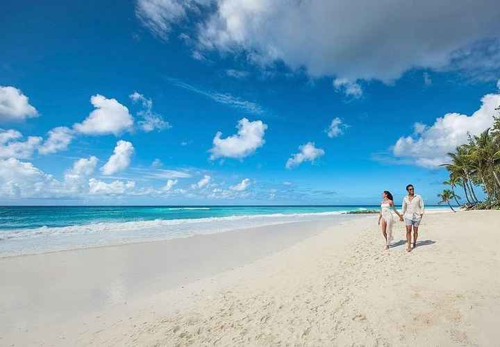 Honeymoon - Couple Walking On Beach