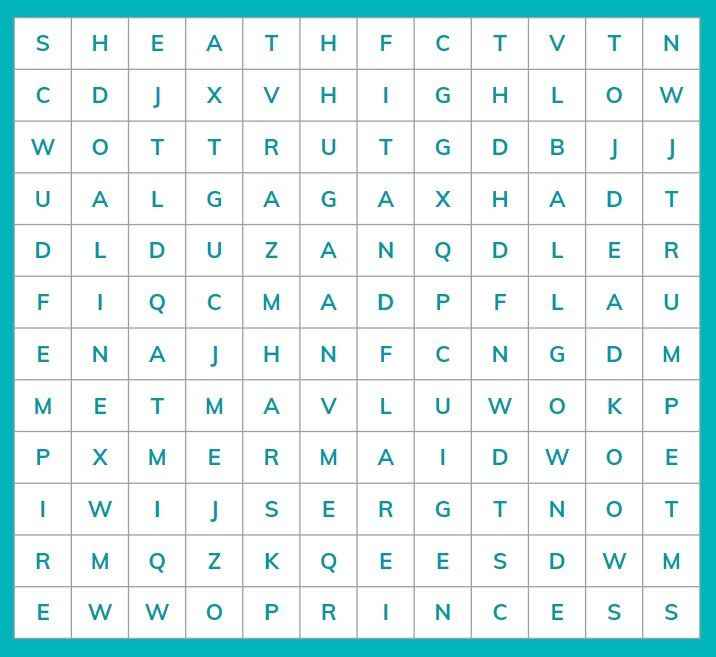 Wedding Dress Silhouette Word Search