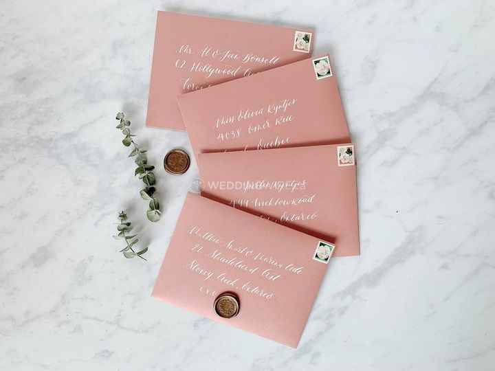 Calligraphy Addressed and Stamped Envelope 