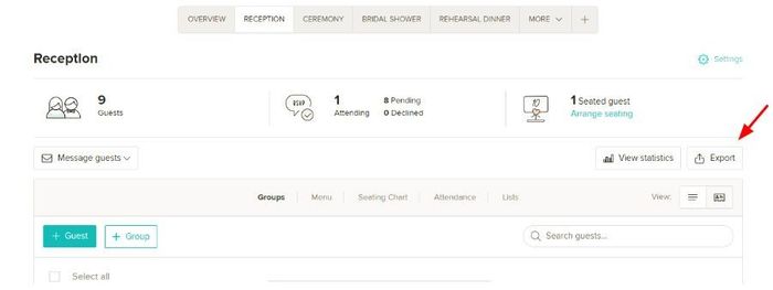 Guest list exporting and management 1