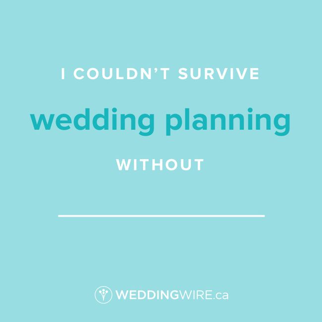 Fill In The Blank: I couldn't survive wedding planning without _____ 1