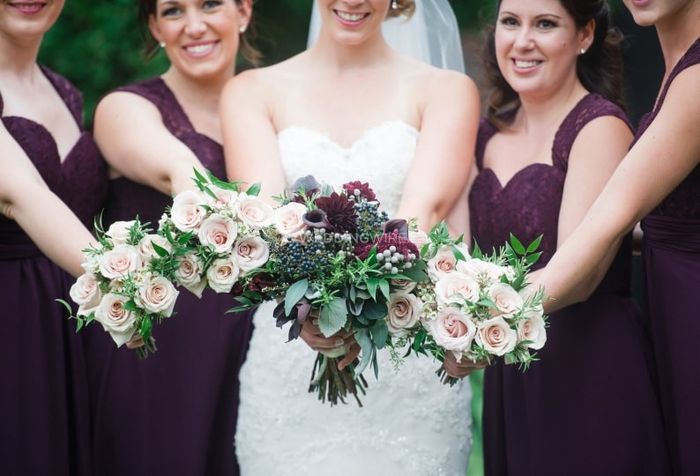 Will your bouquet match your bridesmaids' bouquets? 💐 2