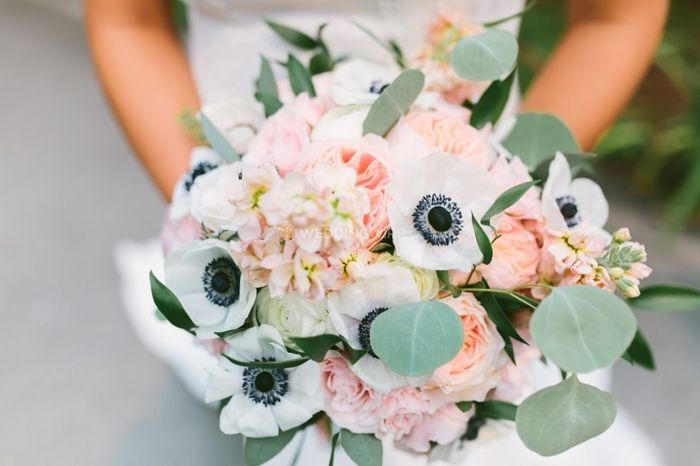 Spring Bouquet - White and Blush with Anemones