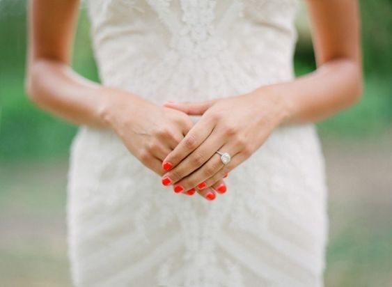 Bright Red Wedding Nails