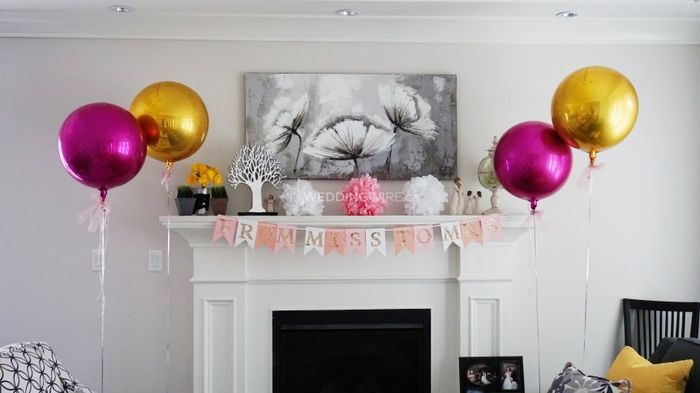 Bridal Shower Decor: Balloons and From Miss to Mrs Banner