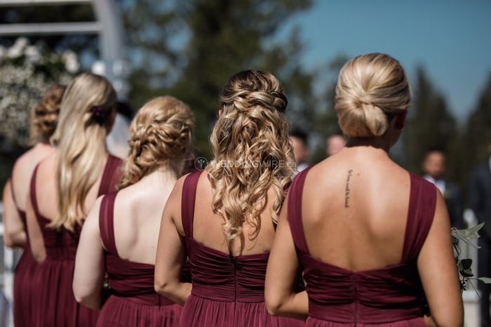 How are your bridesmaids wearing their hair? 1